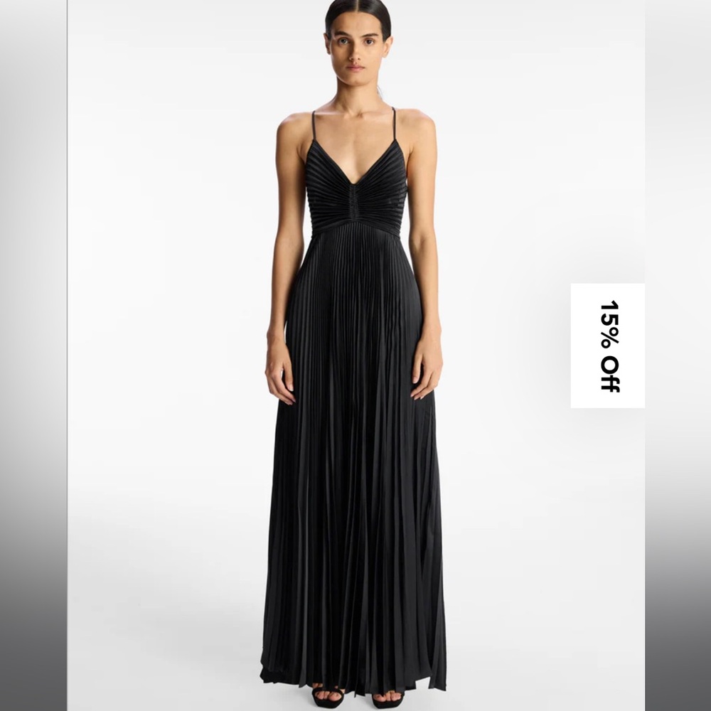 NWT A.L.C. Aries Satin pleated dress in black size 6